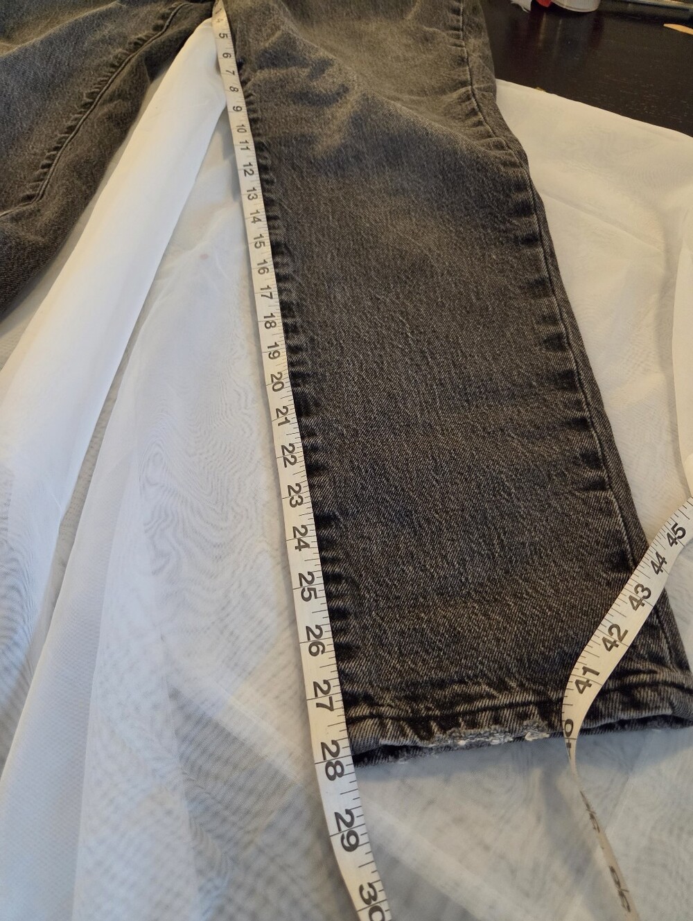 Good American High Rise Distressed Acid Wash Skinny Jeans Faded Black -10 / 30 - Picture 11 of 16